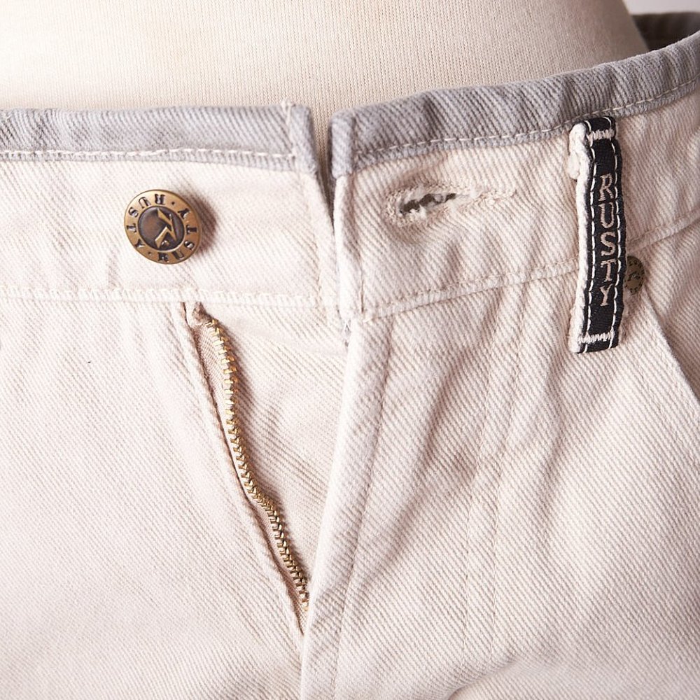 1990s White and Gray Rusty Surf Skate Jeans